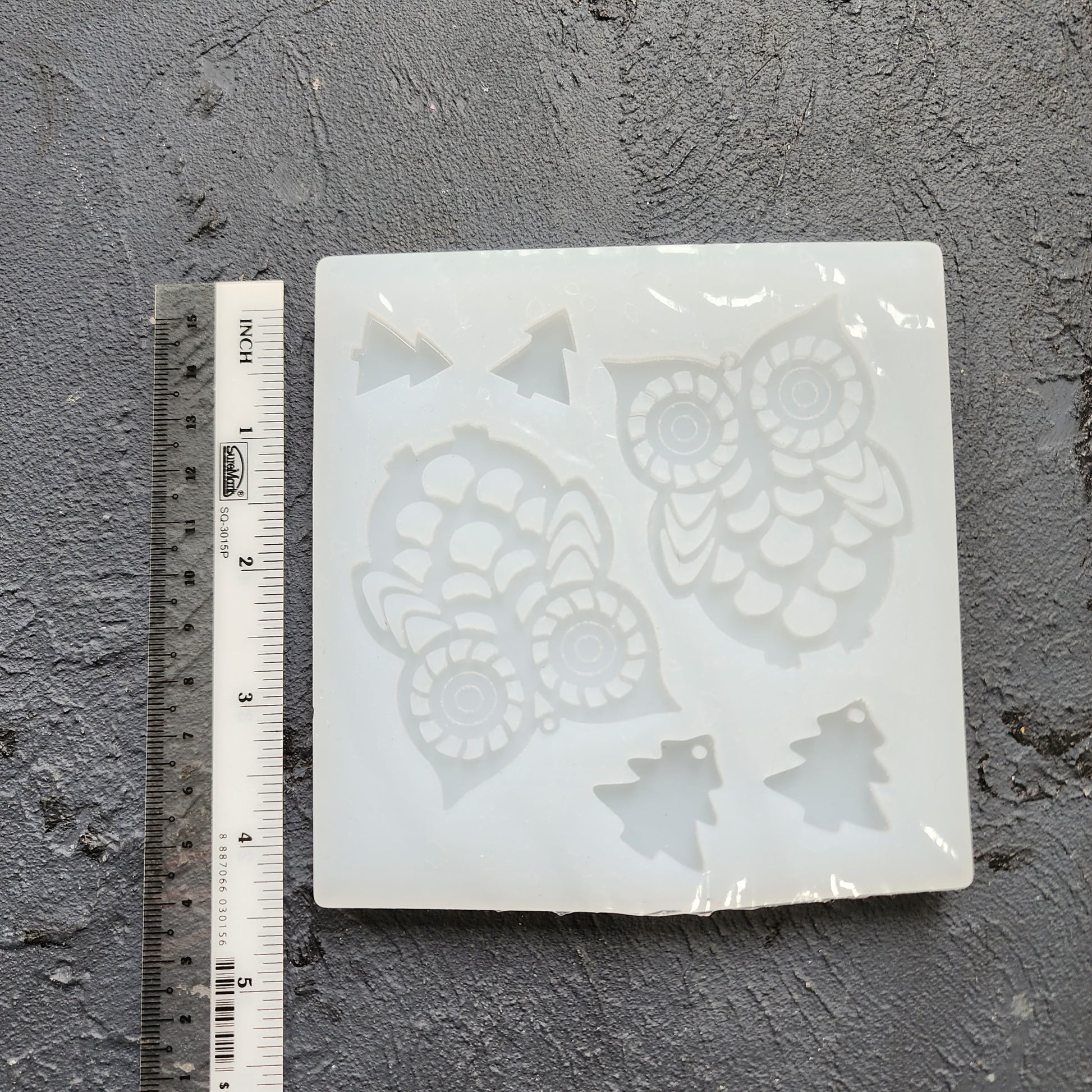 Silicone earrings mold / Silicone epoxy mold / Silicone UV resin molds / Owl earrings silicone jewelry mold