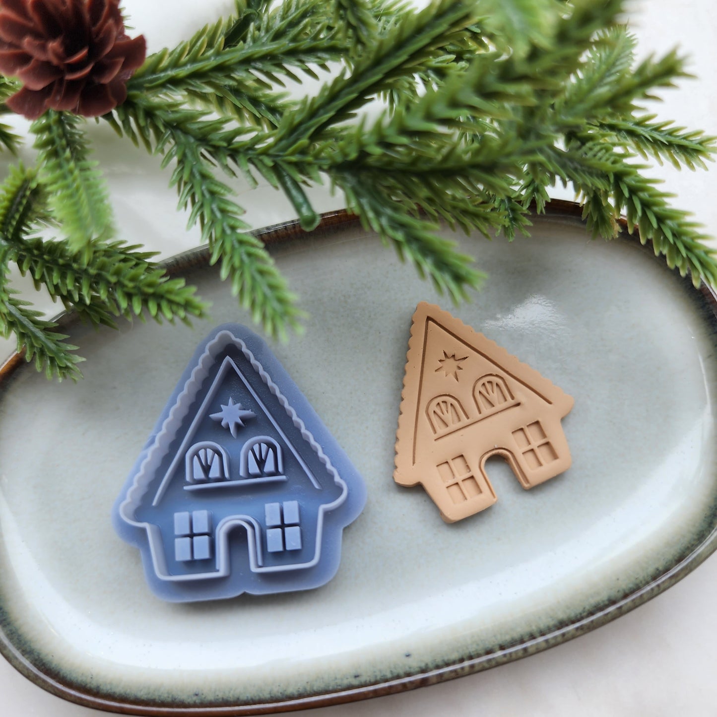 Christmas Polymer Clay cutters Gnome house Earrings molds Polymer clay tool sharp cutter stamp Jewelry stud earrings cutters