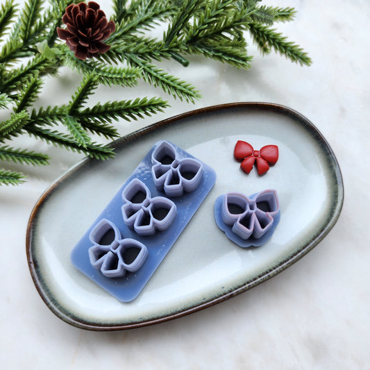 Christmas Polymer Clay cutters Bow Earrings molds Polymer clay tool sharp cutter stamp Jewelry stud earrings cutters