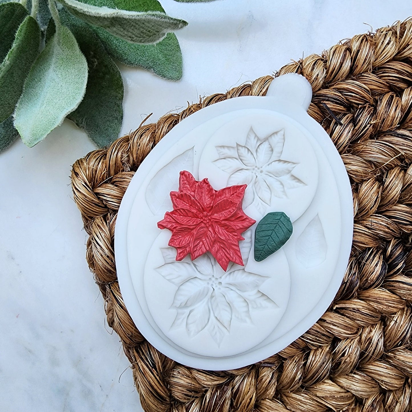 Polymer clay mold Silicone earrings mold "Poinsettia" Christmas mold for resin and polymer clay Polymer clay tool Clay cutter Clay texture