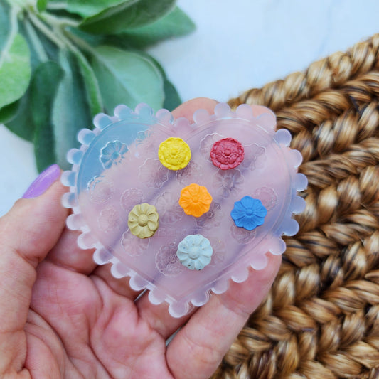 Polymer clay mini mold Silicone earrings mold "Micro flowers" Summer mold for resin and polymer clay Polymer clay tool Clay texture