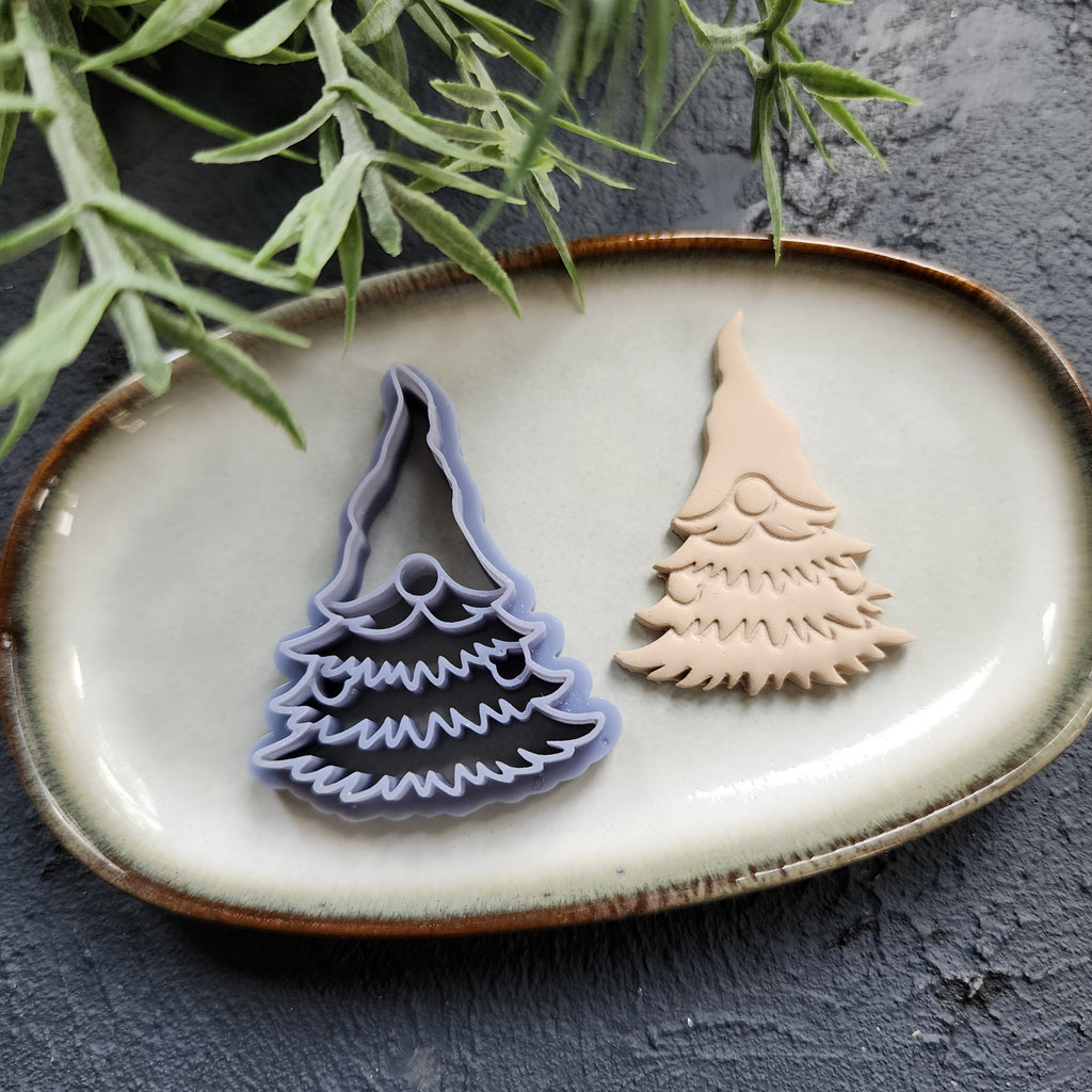 Christmas Polymer Clay cutters Gnome Christmas tree Earrings molds Polymer clay tool sharp cutter stamp Jewelry stud earrings cutters