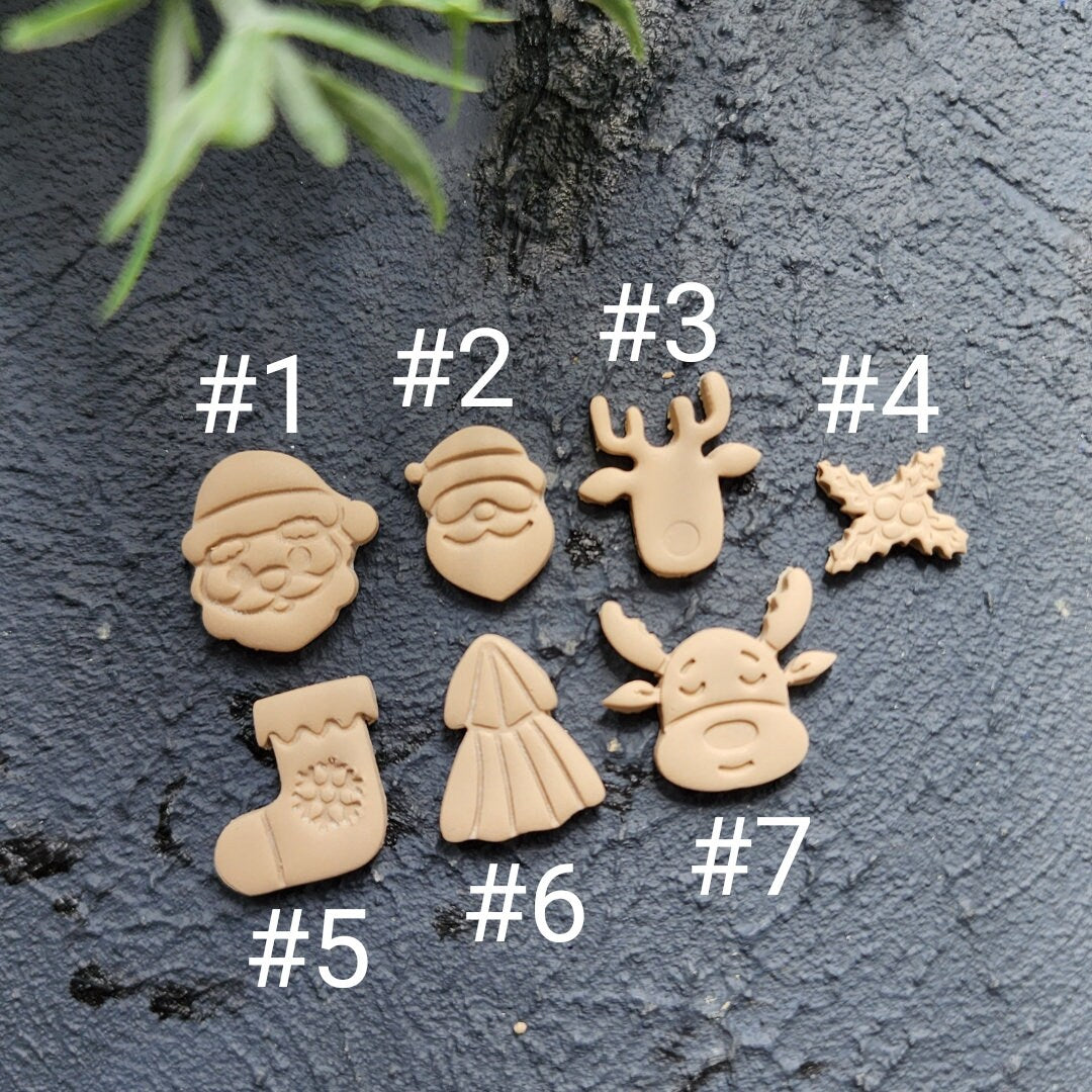 Christmas Polymer Clay cutters Reindeer Christmas tree Earrings molds Polymer clay tool sharp cutter stamp Jewelry stud earrings cutters