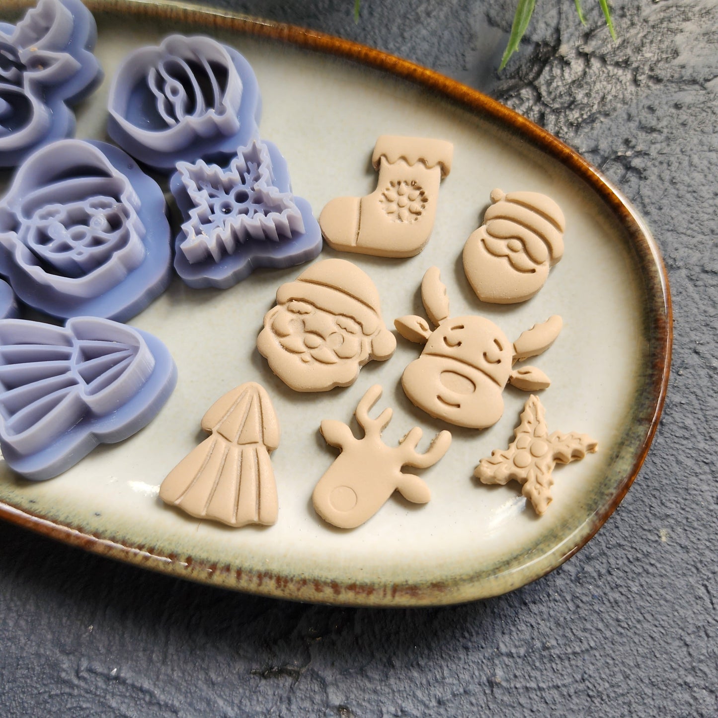 Christmas Polymer Clay cutters Reindeer Christmas tree Earrings molds Polymer clay tool sharp cutter stamp Jewelry stud earrings cutters
