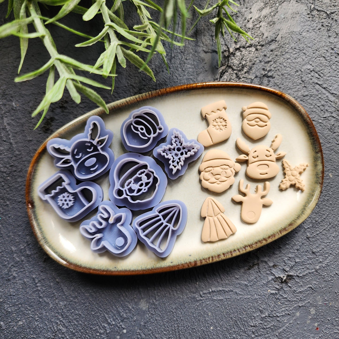 Christmas Polymer Clay cutters Reindeer Christmas tree Earrings molds Polymer clay tool sharp cutter stamp Jewelry stud earrings cutters
