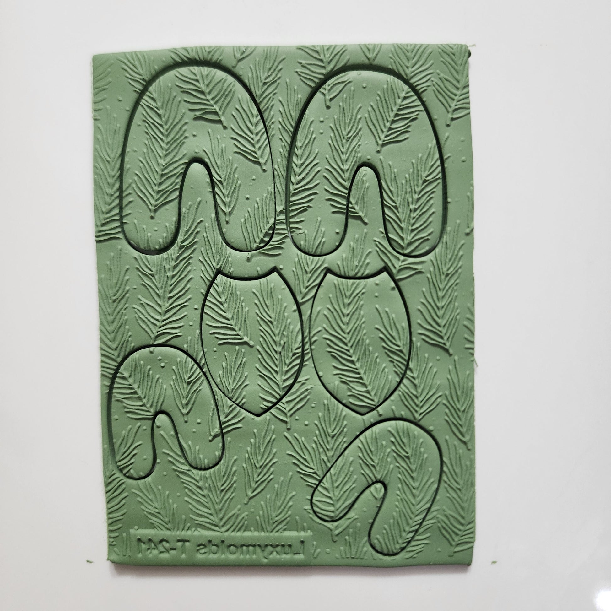 Polymer clay Texture tile Texture mat Clay stamp Polymer clay texture stencils "Winter holiday Spruce Christmas" T-241