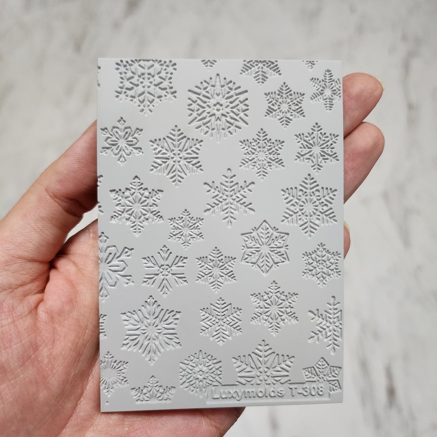 Polymer clay Texture tile Texture mat Clay stamp Polymer clay texture stencils "Winter holiday Snowflake Christmas" T-308