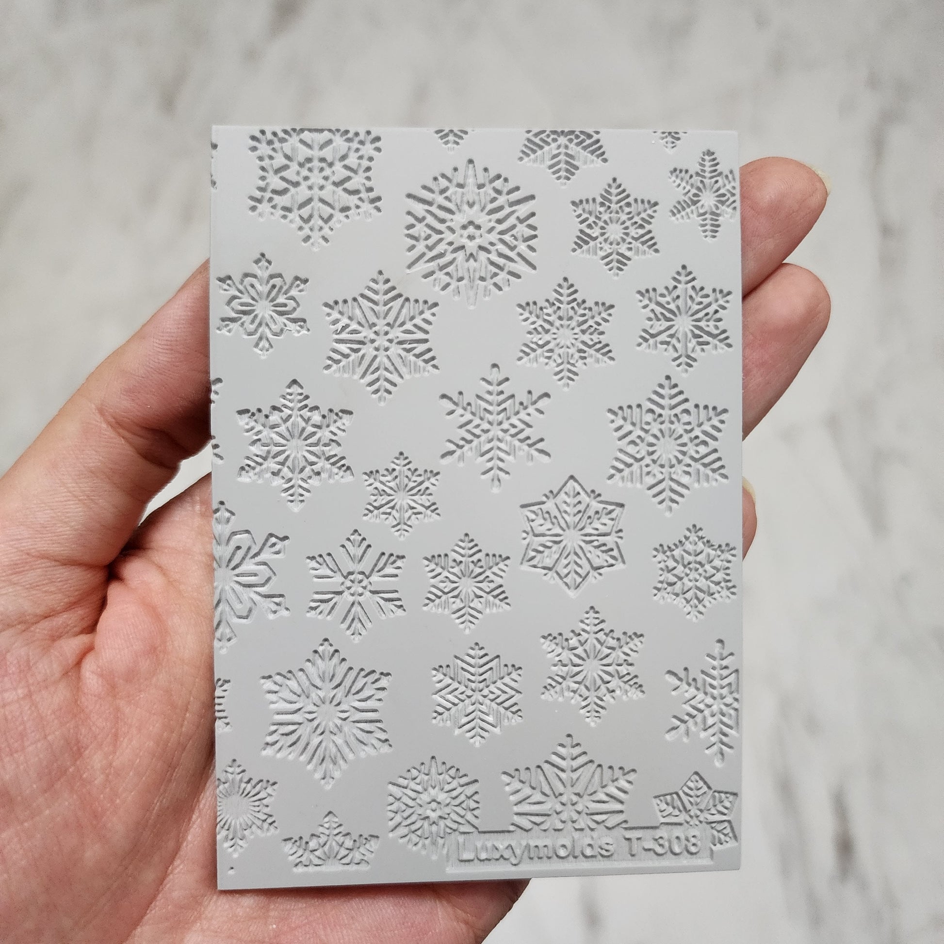 Polymer clay Texture tile Texture mat Clay stamp Polymer clay texture stencils "Winter holiday Snowflake Christmas" T-308