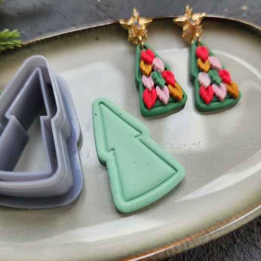 Christmas Polymer Clay cutters Christmas tree Earrings molds Polymer clay tool sharp cutter stamp Jewelry stud earrings cutters