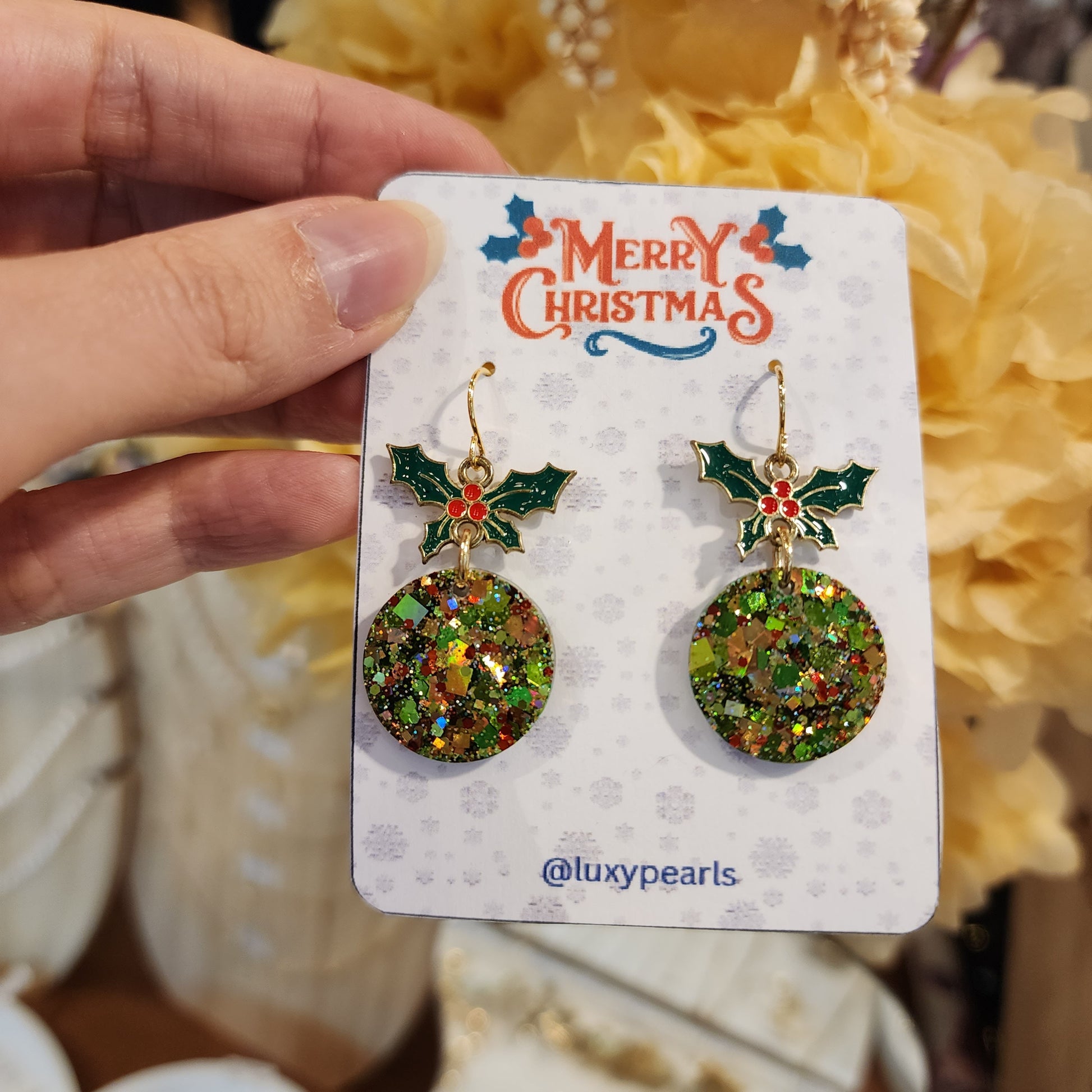 Christmas earrings Clay jewelry Polymer clay earrings Christmas gift Resin earrings Christmas tree earrings