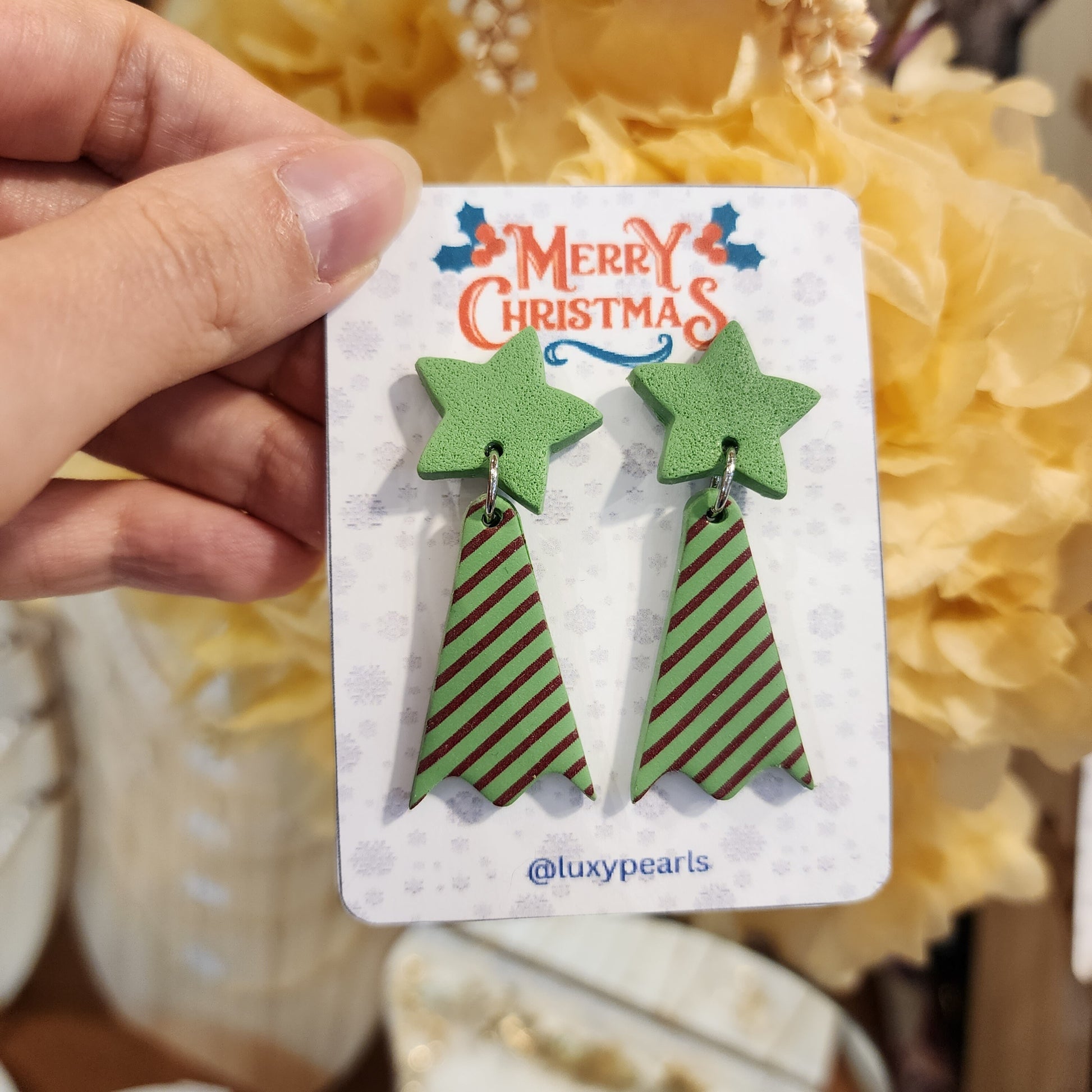 Christmas earrings Clay jewelry Polymer clay earrings Christmas gift Resin earrings Christmas tree earrings