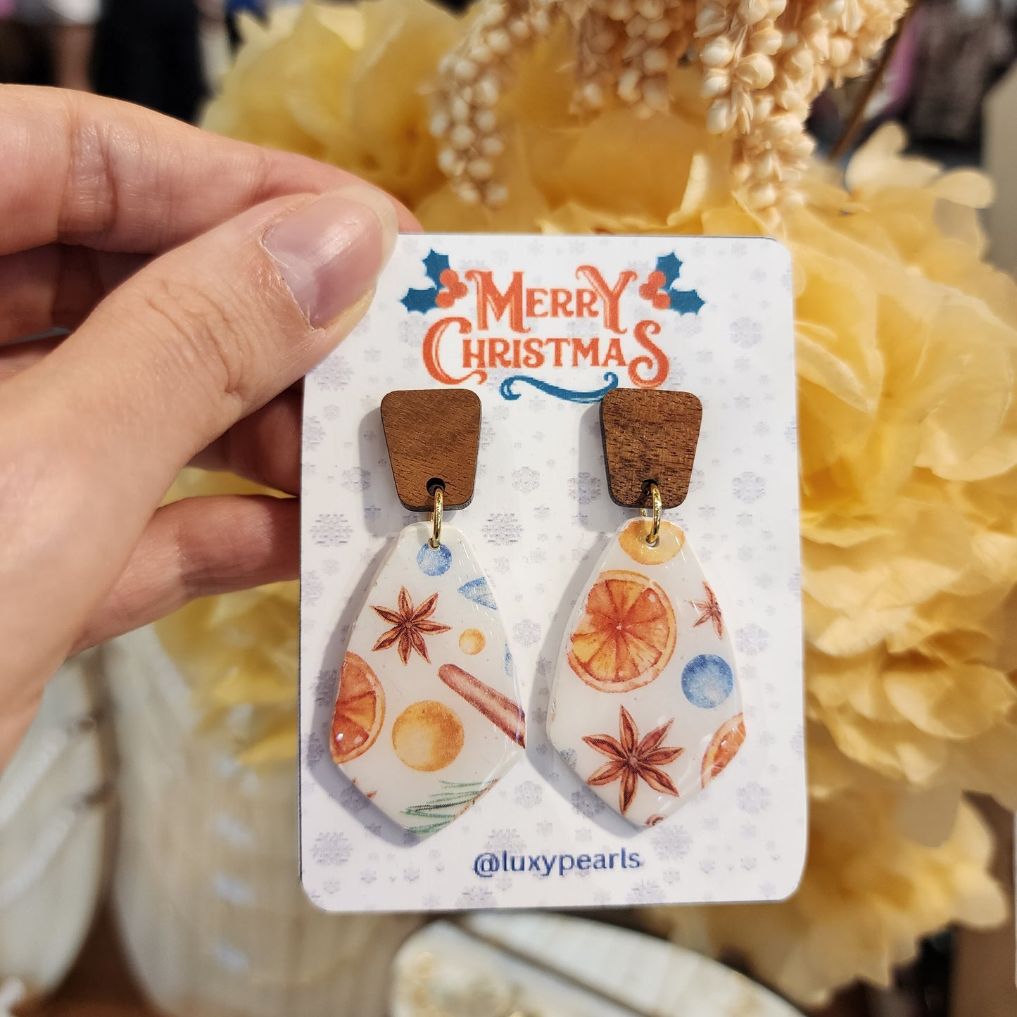 Christmas earrings Clay jewelry Polymer clay earrings Christmas gift Resin earrings Christmas tree earrings
