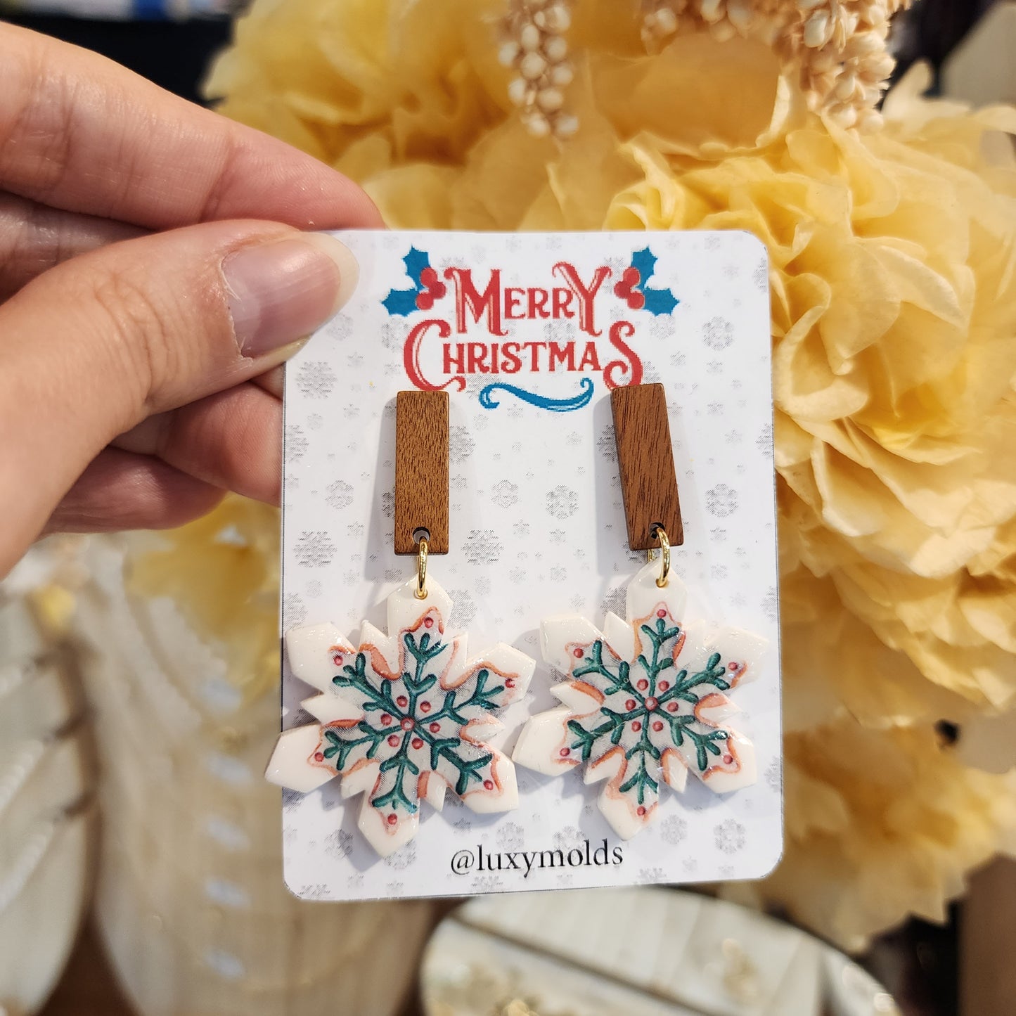 Christmas earrings Clay jewelry Polymer clay earrings Christmas gift Resin earrings Christmas tree earrings