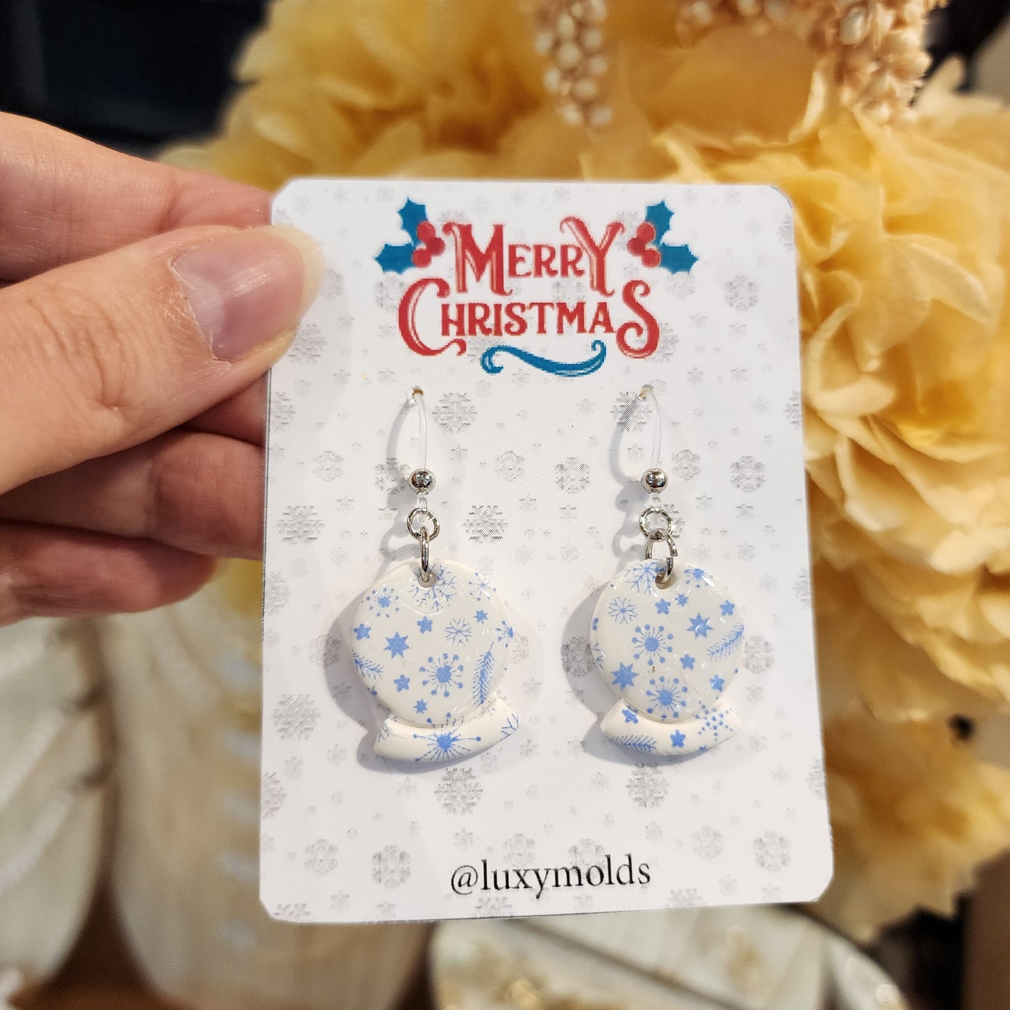 Christmas earrings Clay jewelry Polymer clay earrings Christmas gift Resin earrings Christmas tree earrings