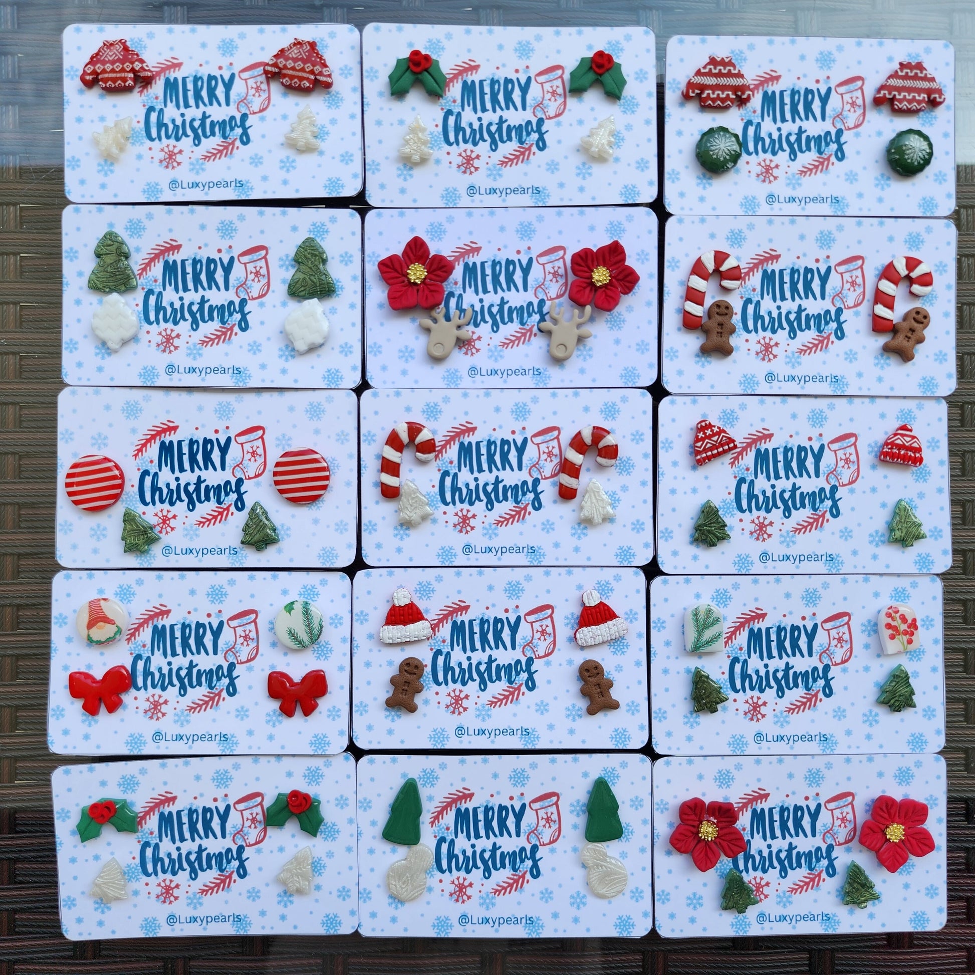 Christmas earrings Clay jewelry Polymer clay earrings Christmas gift Resin earrings Christmas tree earrings Stud earrings Cute earrings