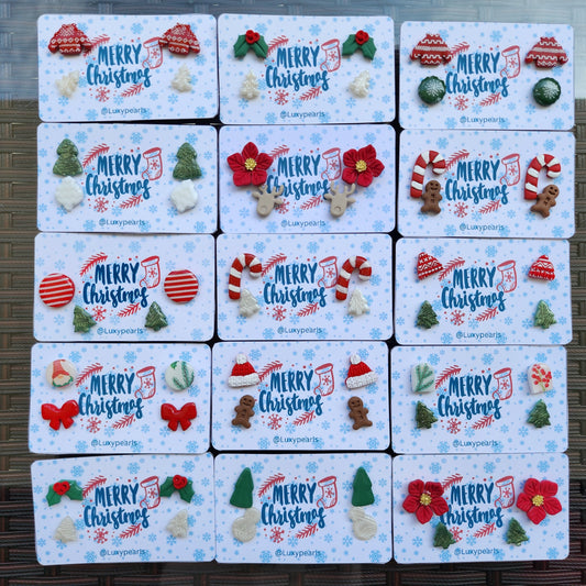 Christmas earrings Clay jewelry Polymer clay earrings Christmas gift Resin earrings Christmas tree earrings Stud earrings Cute earrings