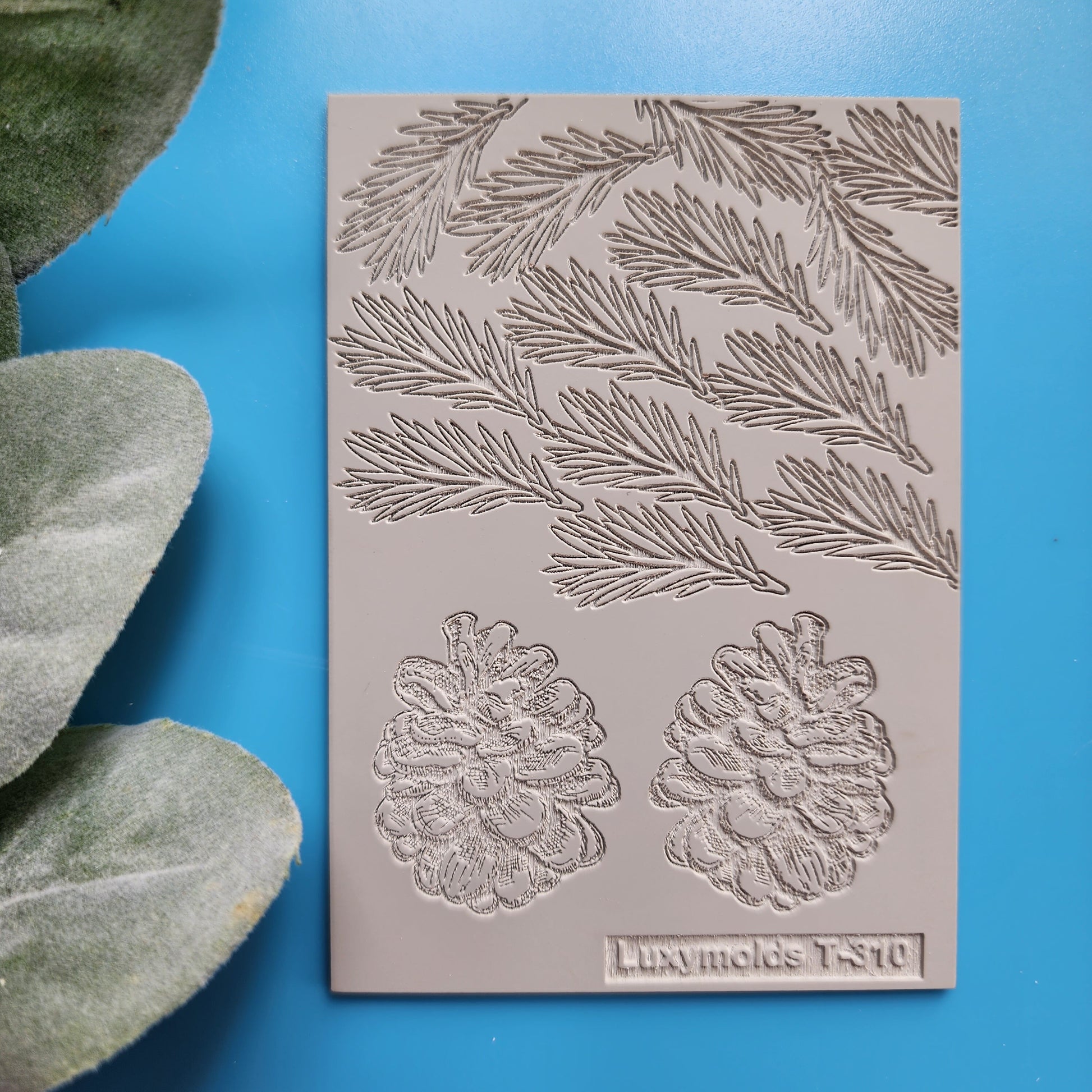 Polymer clay Texture tile Texture mat Clay stamp Polymer clay texture stencils "Spruce" Christmas design clay texture Rubber mat T-310