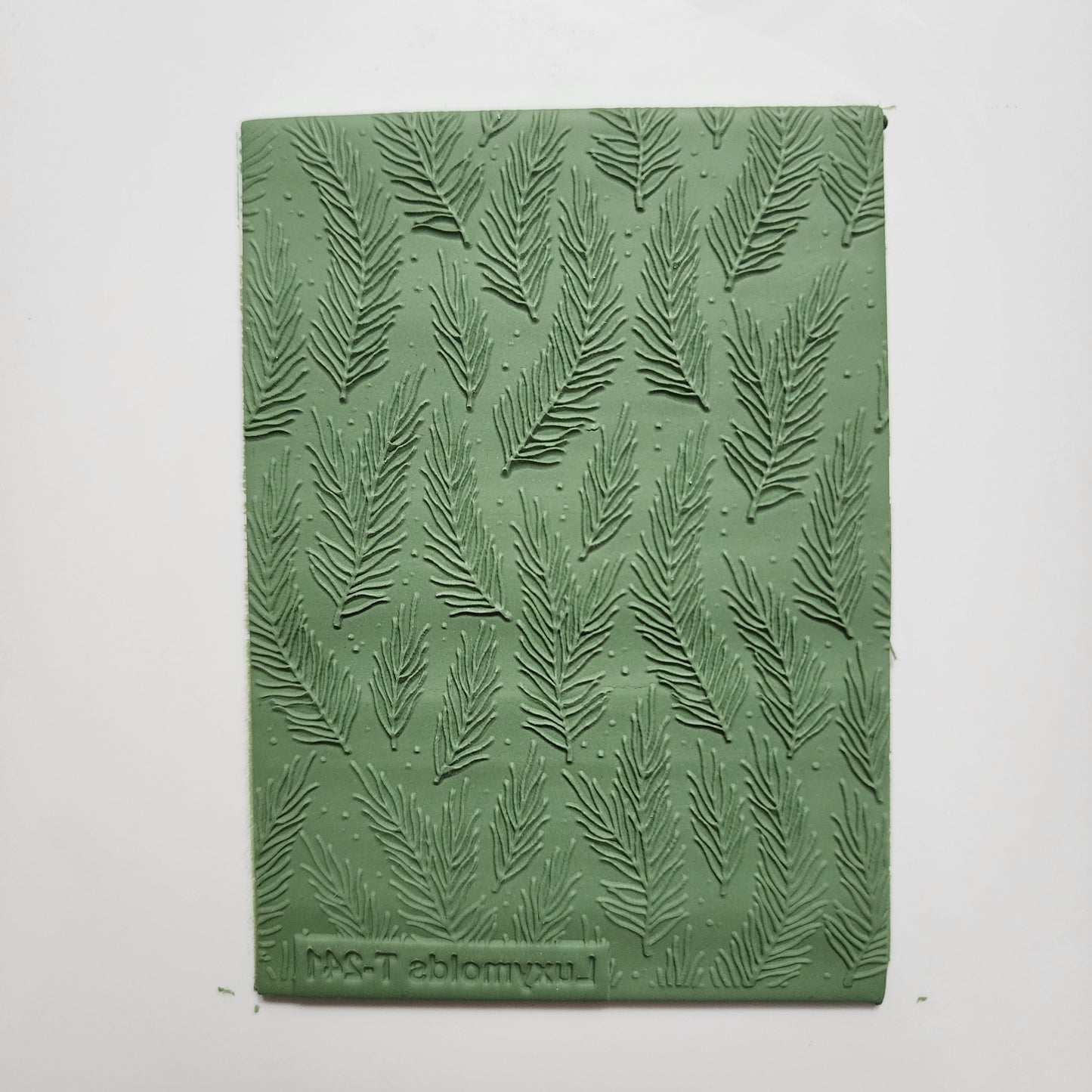 Polymer clay Texture tile Texture mat Clay stamp Polymer clay texture stencils "Winter holiday Spruce Christmas" T-241