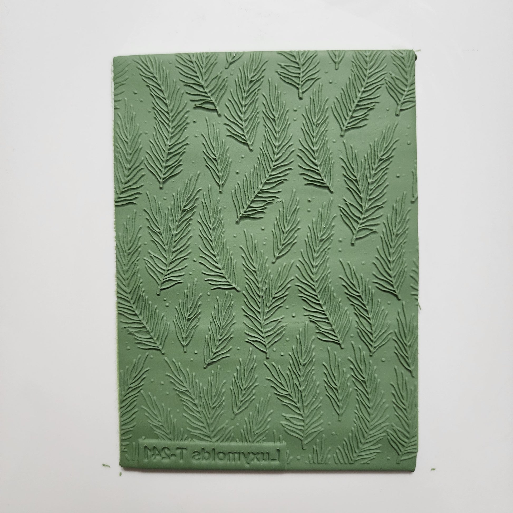 Polymer clay Texture tile Texture mat Clay stamp Polymer clay texture stencils "Winter holiday Spruce Christmas" T-241