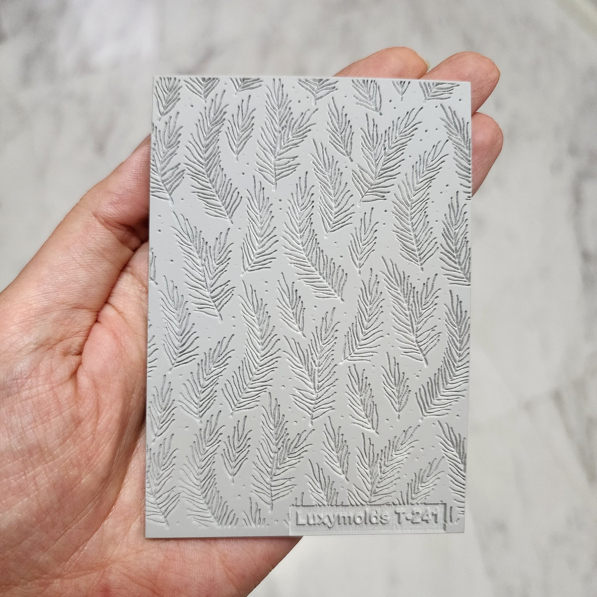 Polymer clay Texture tile Texture mat Clay stamp Polymer clay texture stencils "Winter holiday Spruce Christmas" T-241
