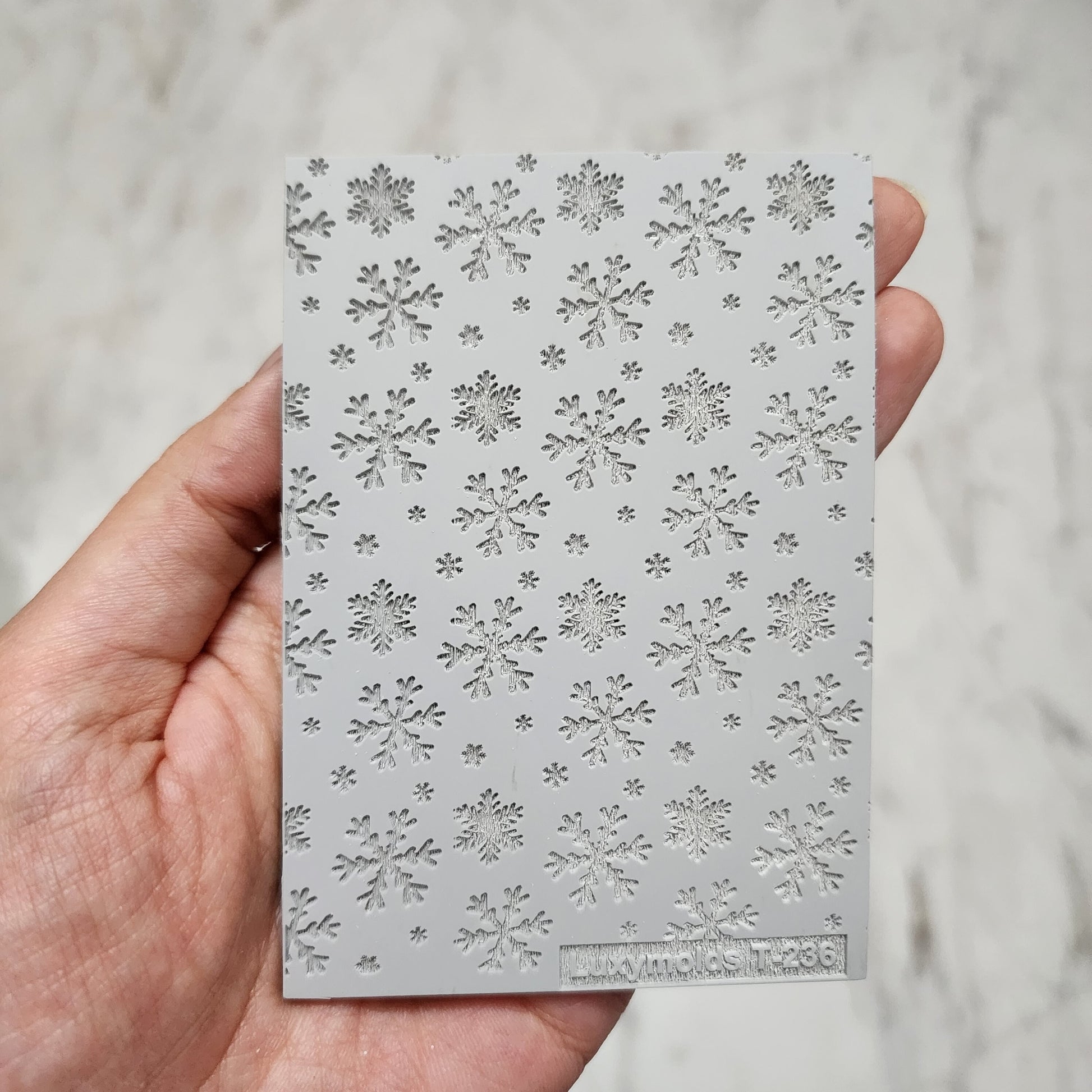 Polymer clay Texture tile Texture mat Clay stamp Polymer clay texture stencils "Winter holiday Snowflake Christmas" T-236