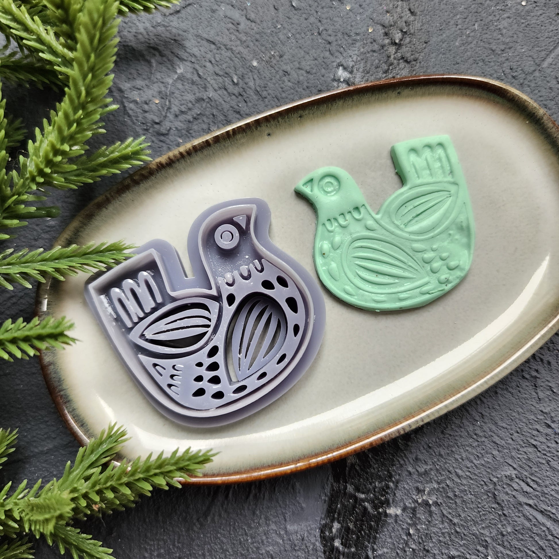 Christmas Polymer Clay cutters Nordic style botanic bird Earrings molds Polymer clay tool sharp cutter stamp Jewelry stud earrings cutters
