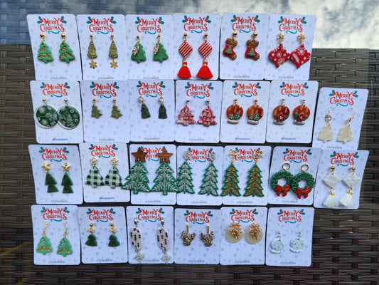 Christmas earrings Clay jewelry Polymer clay earrings Christmas gift Resin earrings Christmas tree earrings