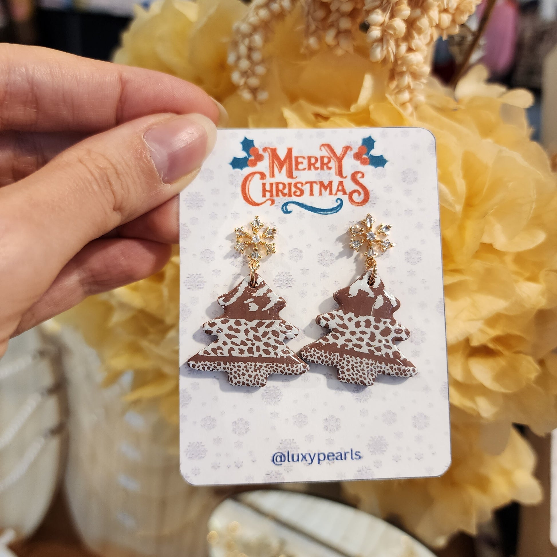 Christmas earrings Clay jewelry Polymer clay earrings Christmas gift Resin earrings Christmas tree earrings