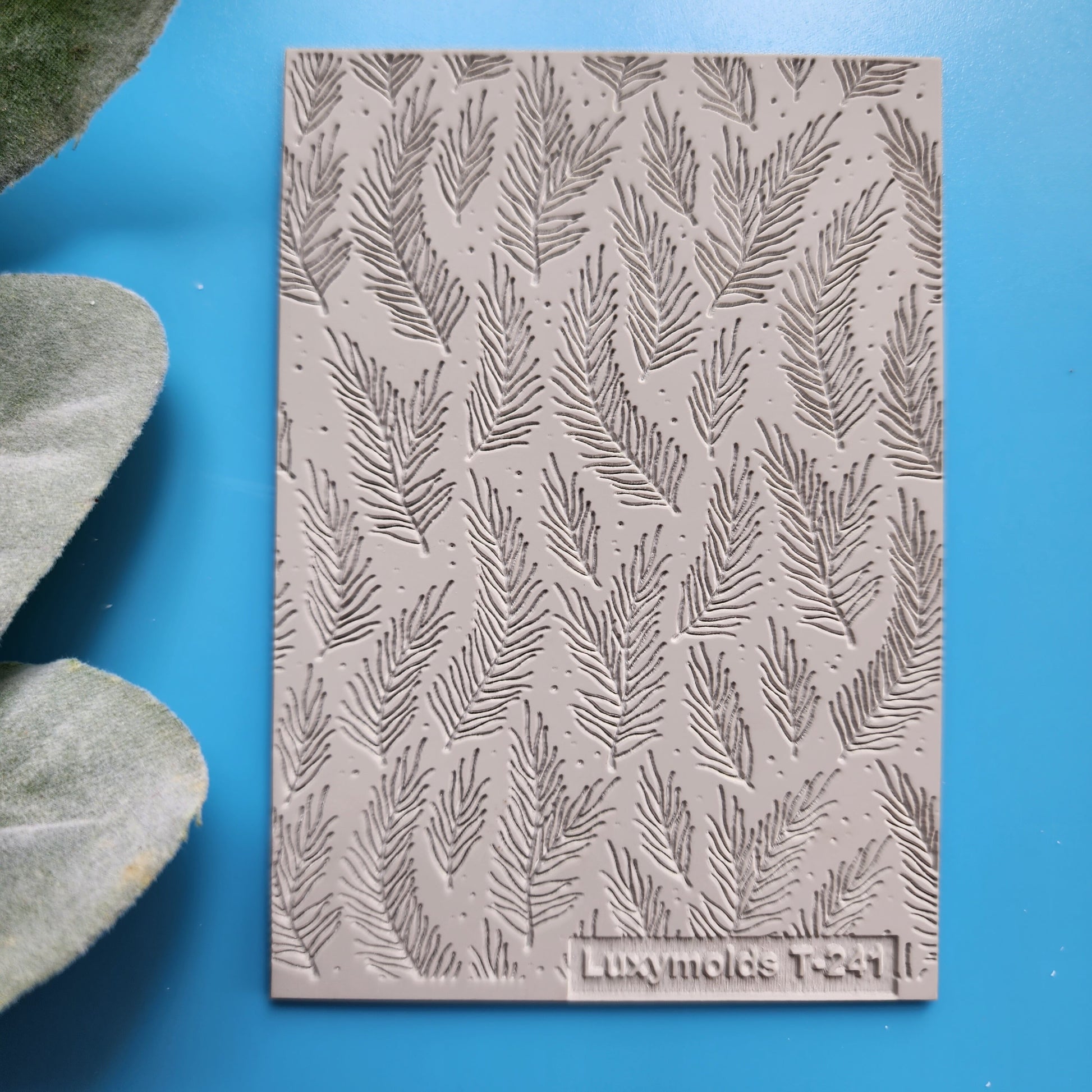 Polymer clay Texture tile Texture mat Clay stamp Polymer clay texture stencils "Winter holiday Spruce Christmas" T-241