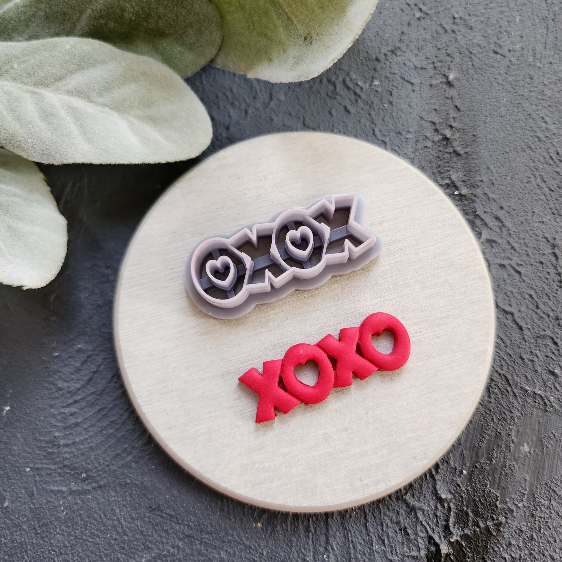 Valentine's day Polymer clay cutter "XO XO heart" Sharp cutters Clay supplies Clay texture Clay tools Polymer clay mold Earrings mold