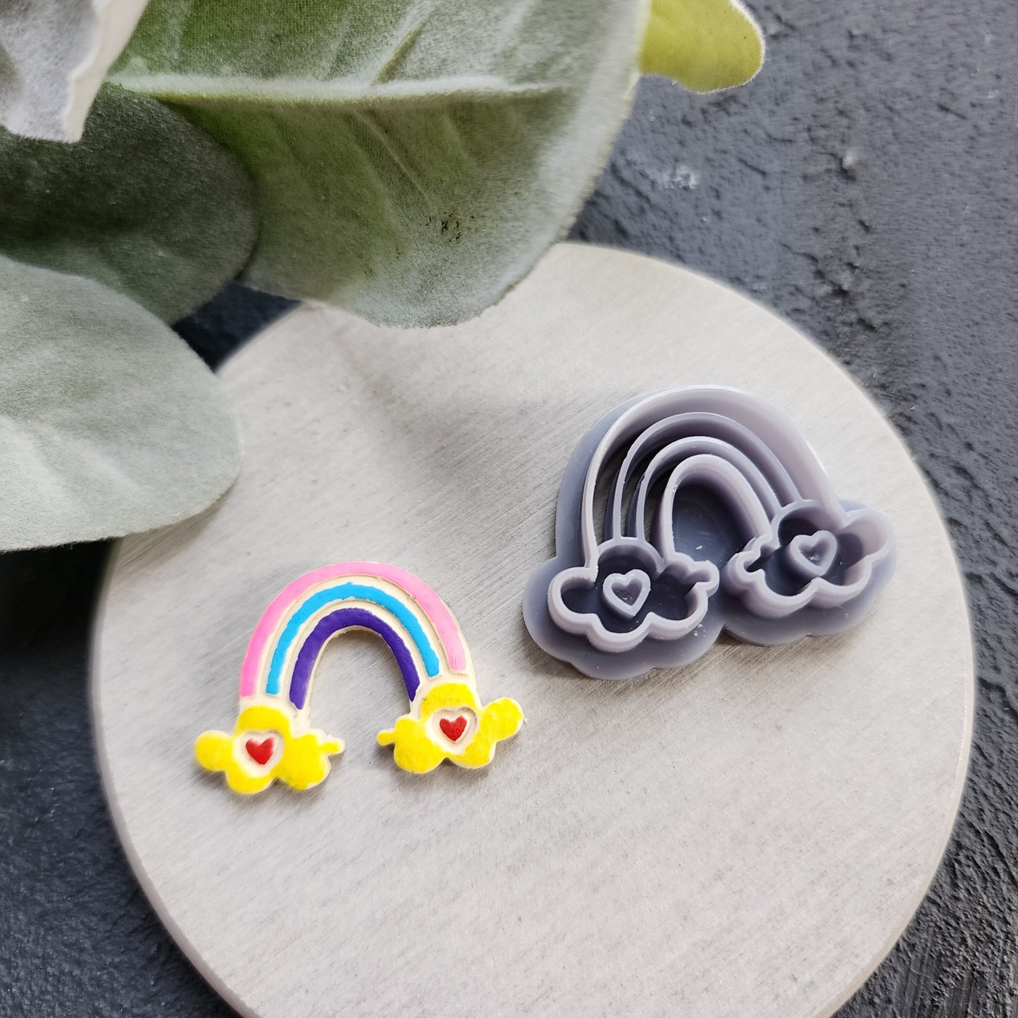 Valentine's day Polymer clay cutter "Rainbow heart" Sharp cutters Clay supplies Clay texture Clay tools Polymer clay mold Earrings mold