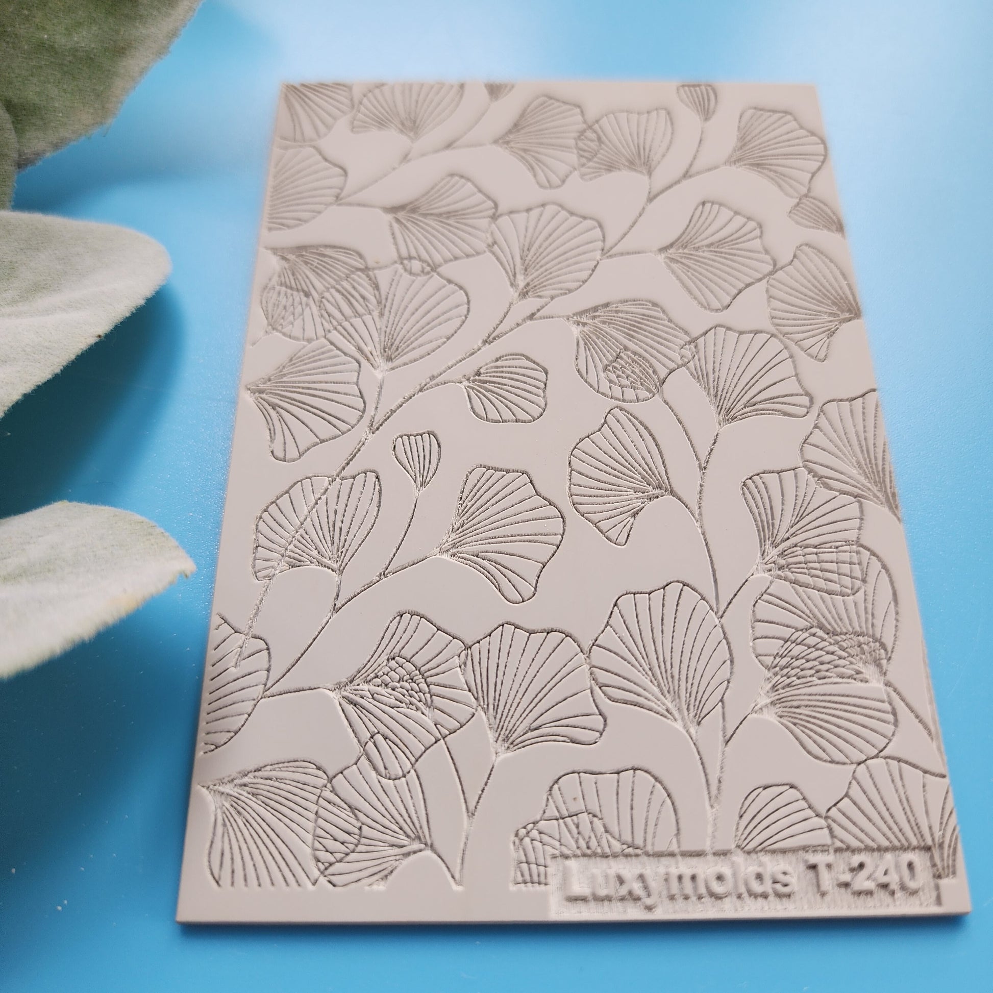 Polymer clay Texture tile Texture mat Clay stamp Polymer clay texture stencils "Leaf, Branch" design clay texture Rubber mat T-240