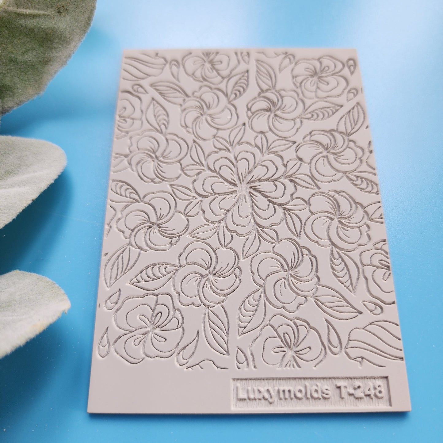 Polymer clay Texture tile Texture mat Clay stamp Polymer clay texture stencils "Flowers" design clay texture Rubber mat T-248