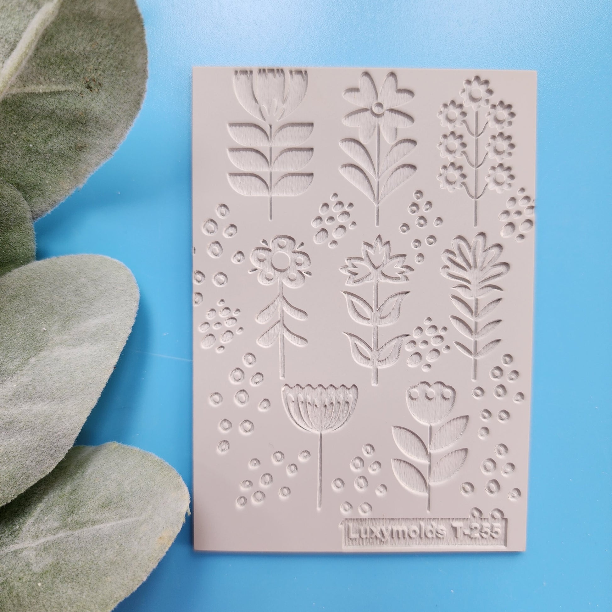 Polymer clay Texture tile Texture mat Clay stamp Polymer clay texture stencils "Flowers, Dots" design clay texture Rubber mat T-255