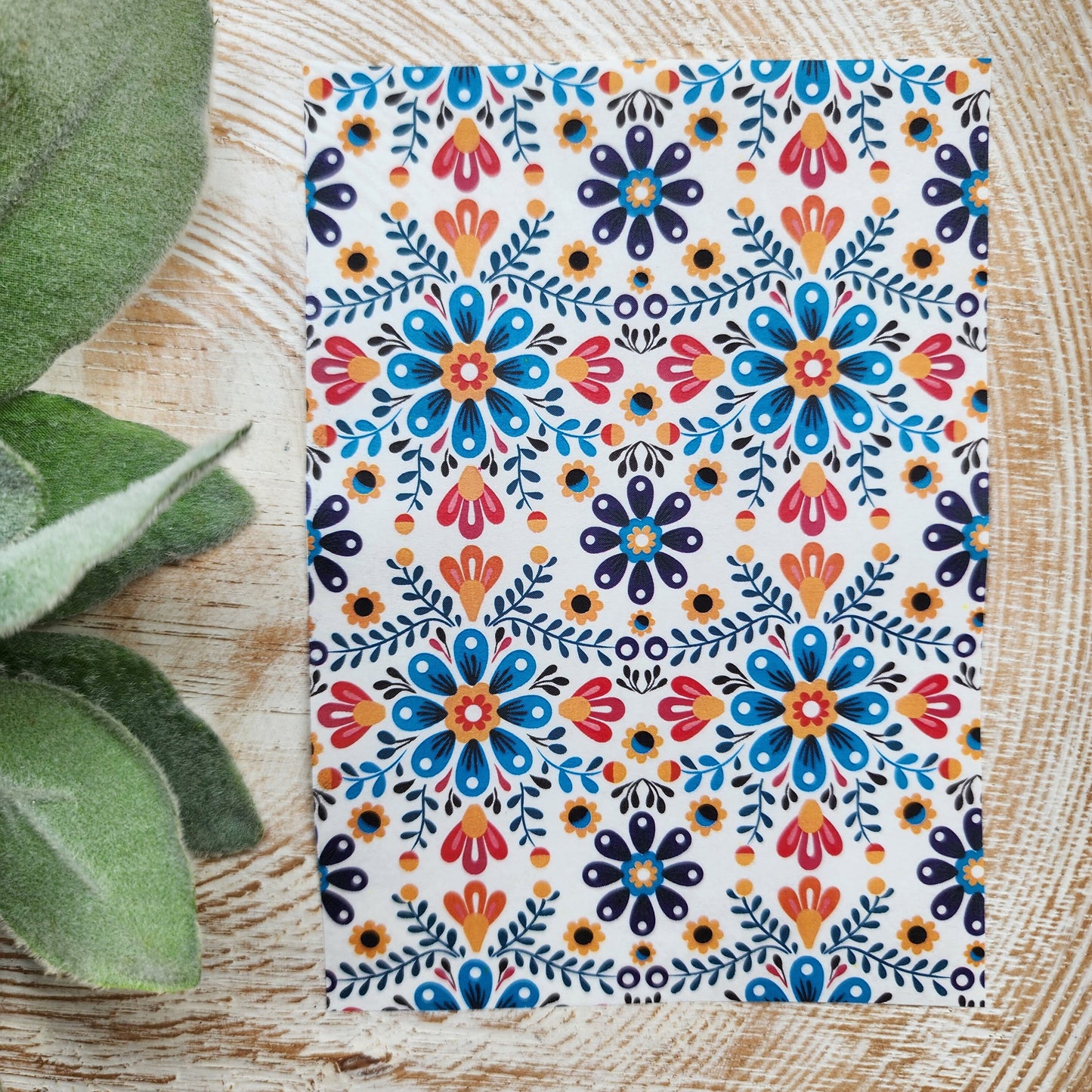 Clay transfer paper / Image transfer paper / Water soluble paper for polymer clay / Folk flowers pattern transfers /Transfer paper for clay