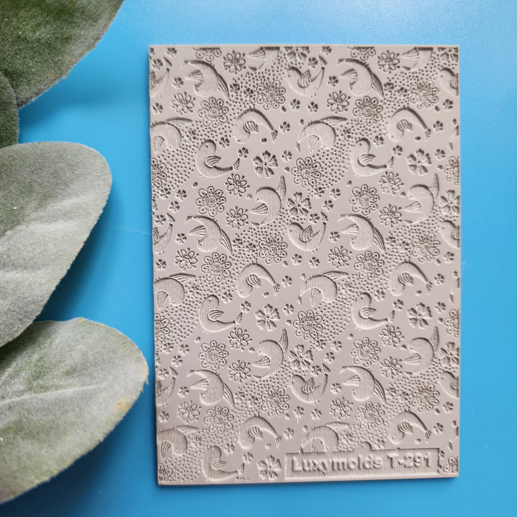 Polymer clay Texture tile Texture mat Clay stamp Polymer clay texture stencils design clay texture Rubber mat T-291