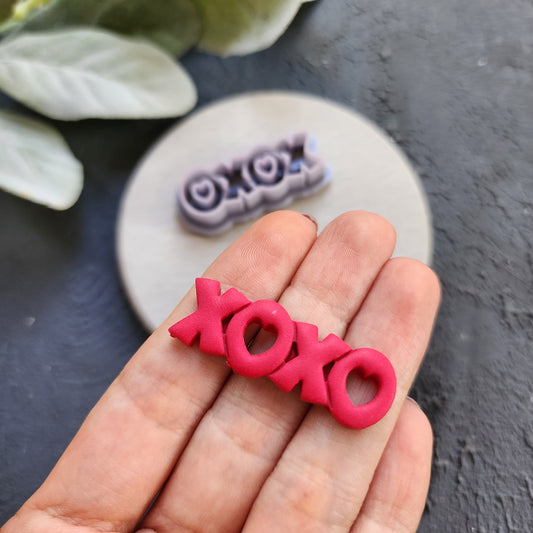 Valentine's day Polymer clay cutter "XO XO heart" Sharp cutters Clay supplies Clay texture Clay tools Polymer clay mold Earrings mold