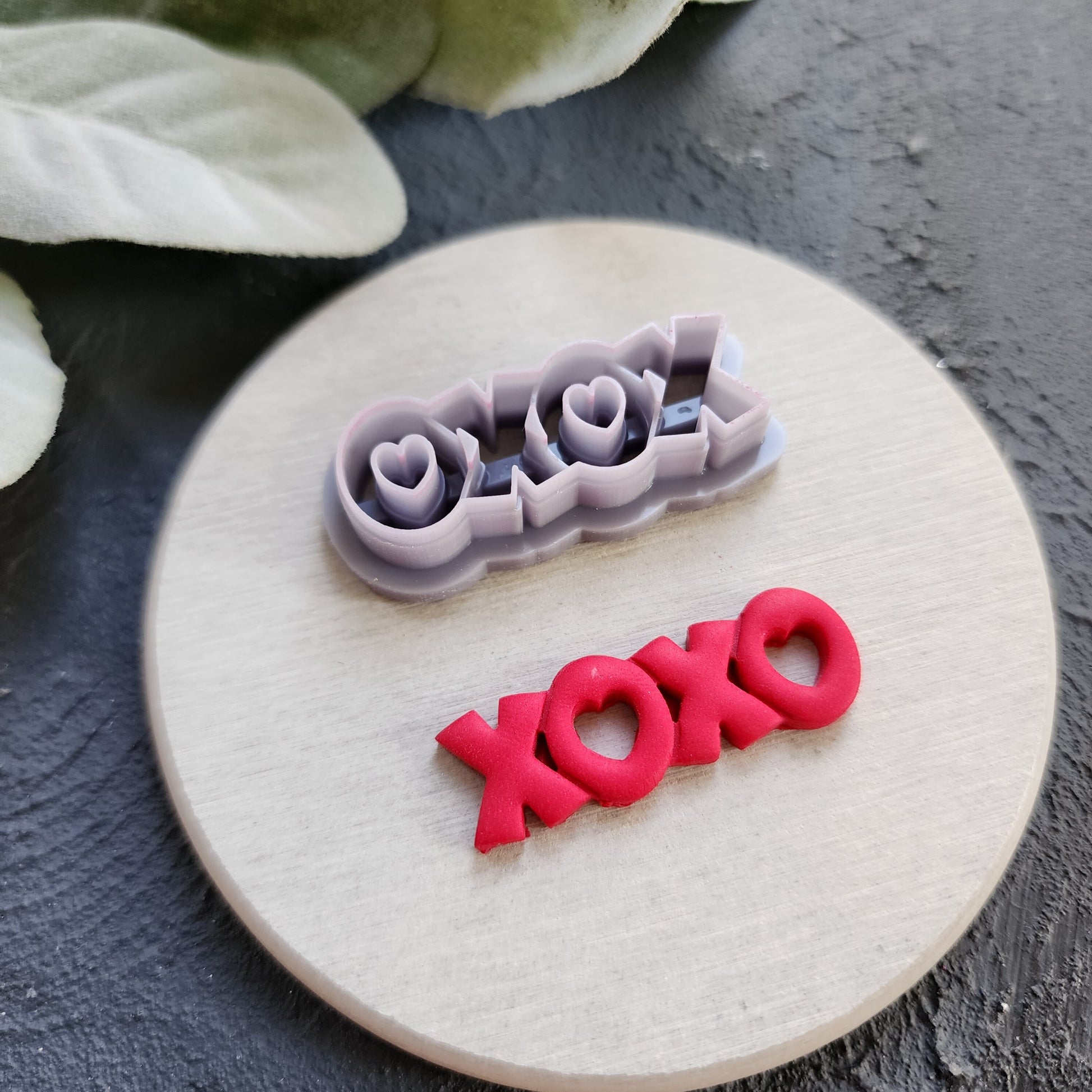 Valentine's day Polymer clay cutter "XO XO heart" Sharp cutters Clay supplies Clay texture Clay tools Polymer clay mold Earrings mold