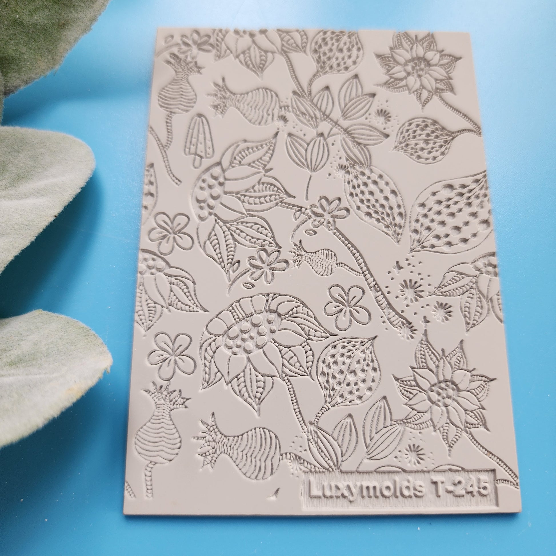 Polymer clay Texture tile Texture mat Clay stamp Polymer clay texture stencils "Flowers" design clay texture Rubber mat T-245