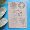 Polymer clay Texture tile Texture mat Clay stamp Polymer clay texture stencils "Flower Wreath, Heart" design clay texture Rubber mat T-279