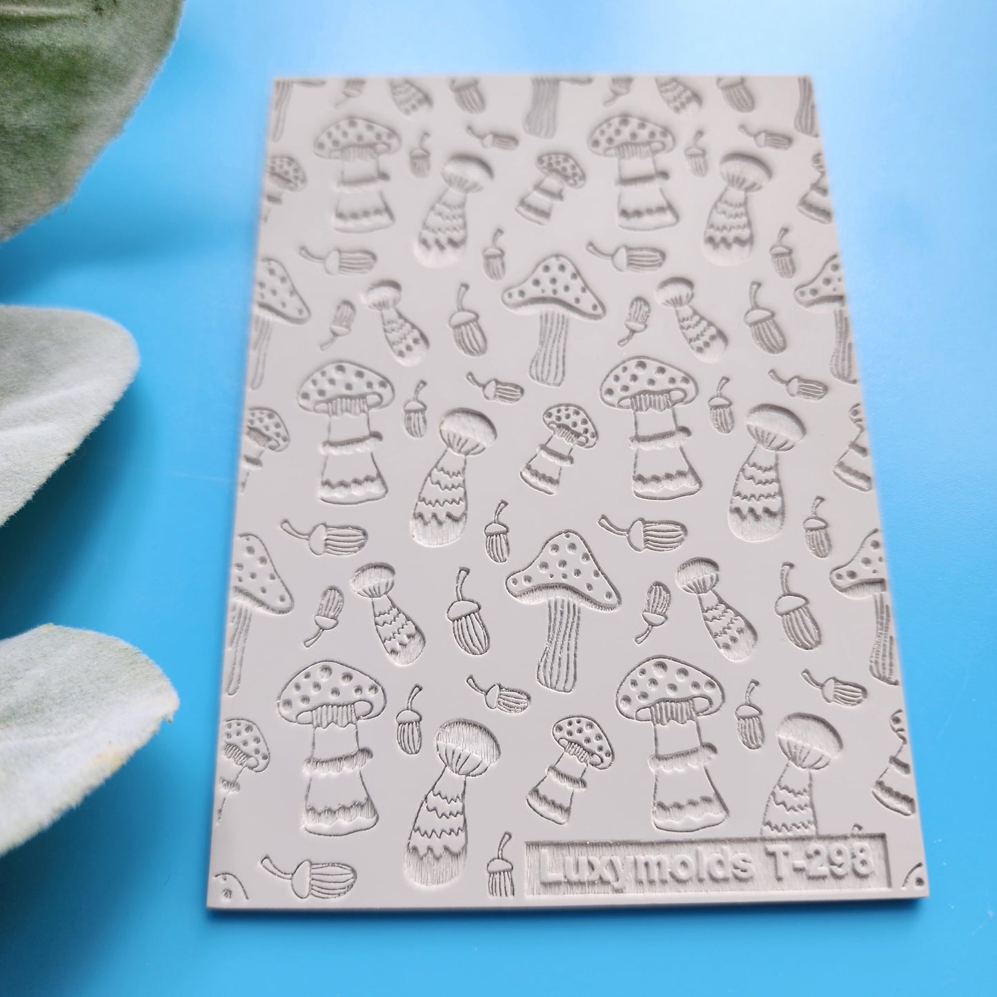 Polymer clay Texture tile Texture mat Clay stamp Polymer clay texture stencils "Mushroom" design clay texture Rubber mat T-298