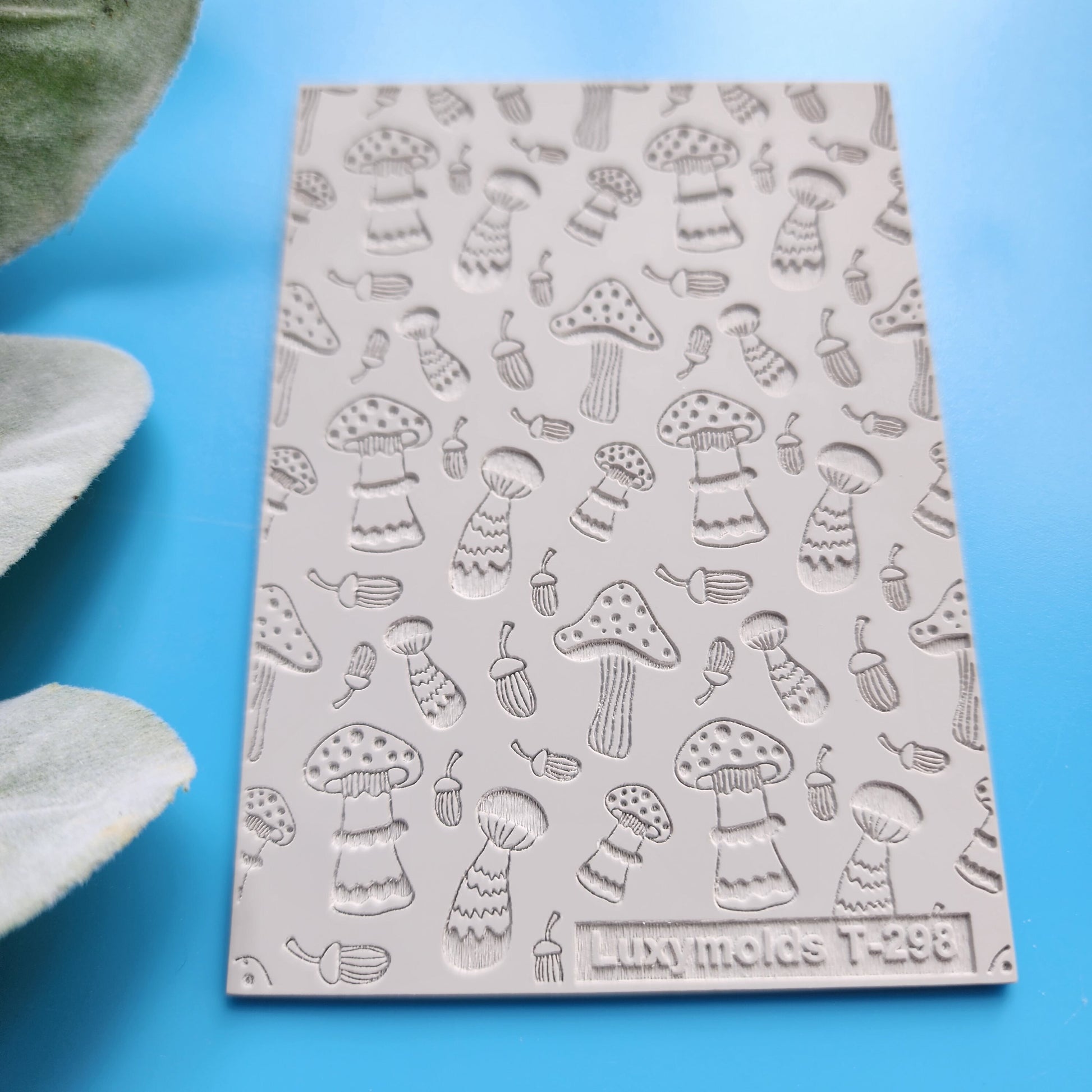 Polymer clay Texture tile Texture mat Clay stamp Polymer clay texture stencils "Mushroom" design clay texture Rubber mat T-298