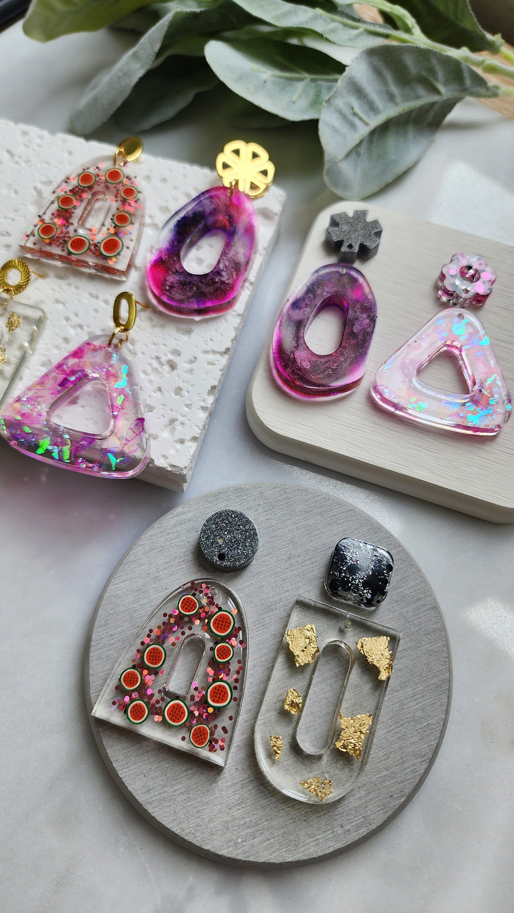 Silicone earrings mold Jewelry Resin mould for resin and epoxy for 4 pairs earrings Resin supplies Epoxy tools Jewelry supplies