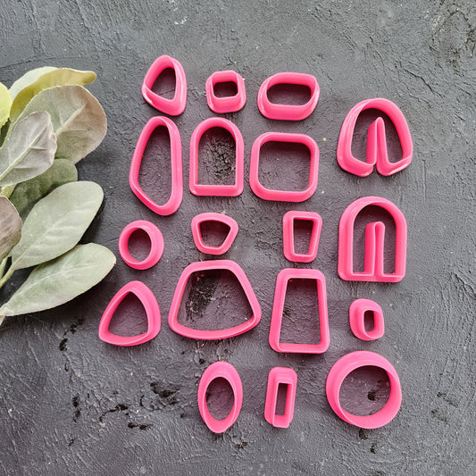 18 pcs Clay cutters bundle set jewelry supplies Polymer clay tools Clay supplies Earrings molds Earrings cutters Geometry clay cutters