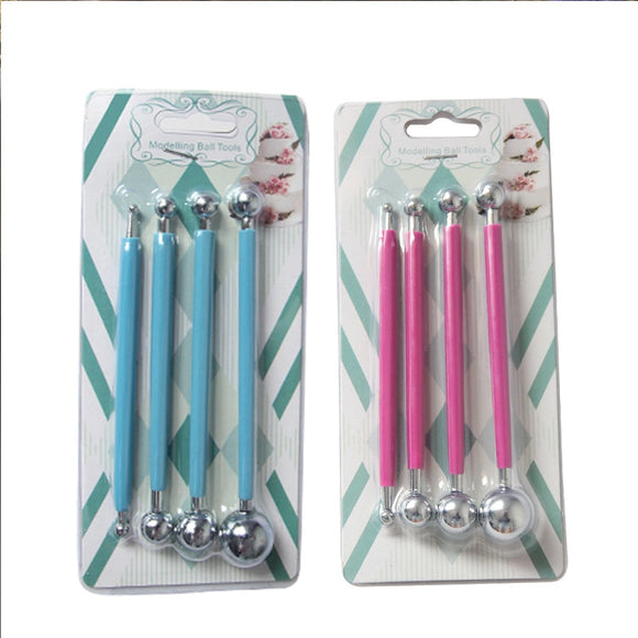 Craft sculpture polymer clay tools metal balls stick 4 pcs set - Luxy Kraft