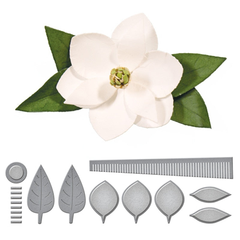 MAGNOLIA FLOWER CUTTING DIES 10 PCS SET - Luxy Kraft