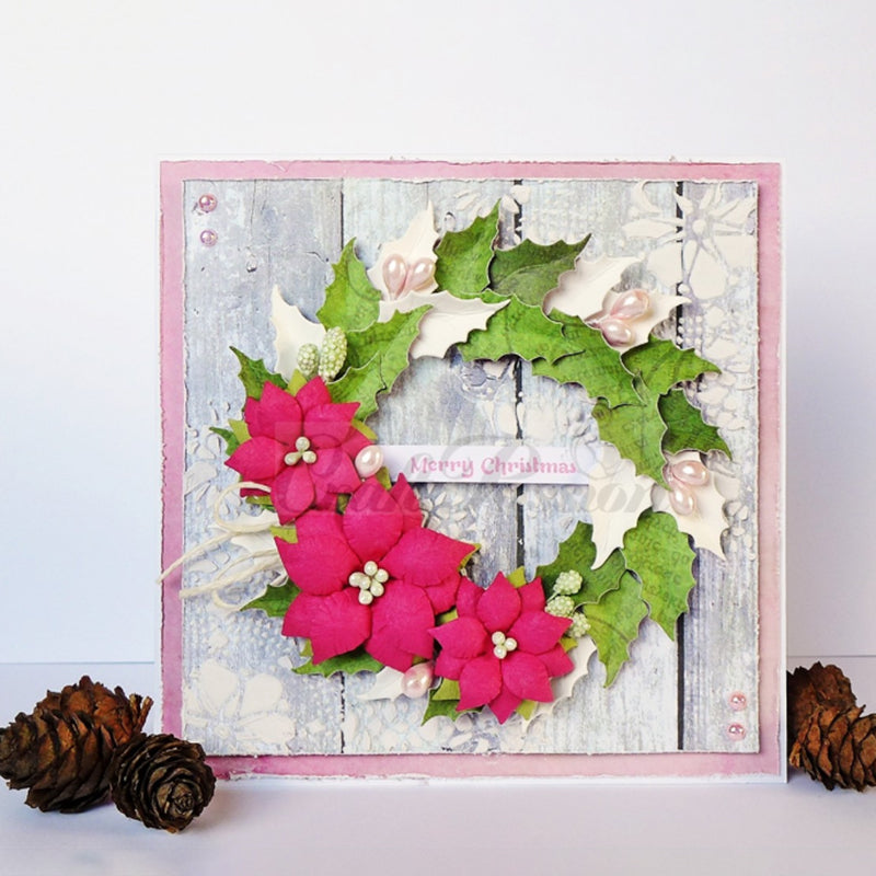FLOWER CHRISTMAS HOLLY LEAF CUTTING DIES 3 PCS SET - Luxy Kraft
