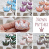 Chunky Glitter Crowns patches 4x3.2 cm 6 pcs - Luxy Kraft