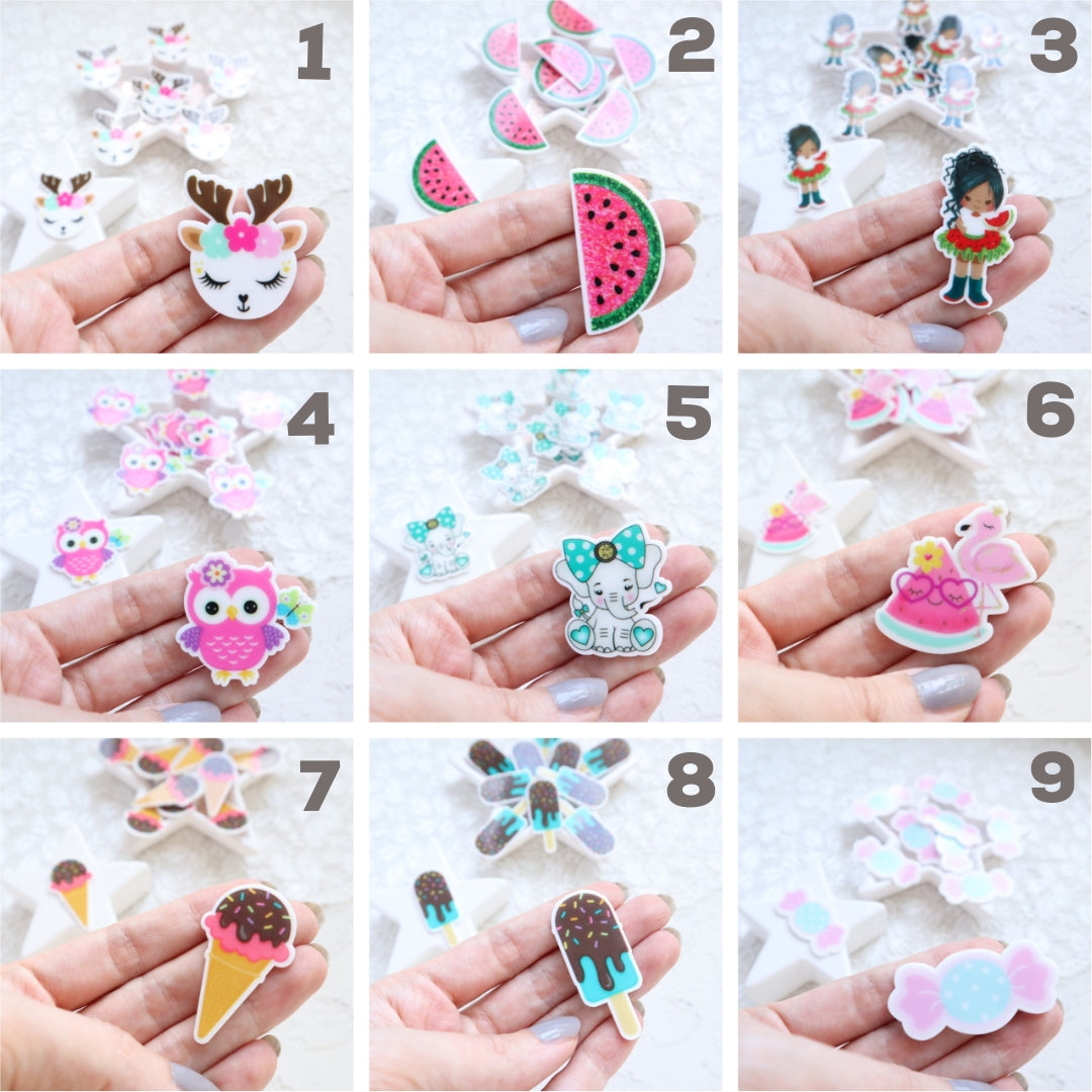 Resin Acrylic Planar Caboshones 4 pcs - Luxy Kraft
