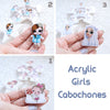 Girls Resin Acrylic Planar Caboshones 4 pcs - Luxy Kraft